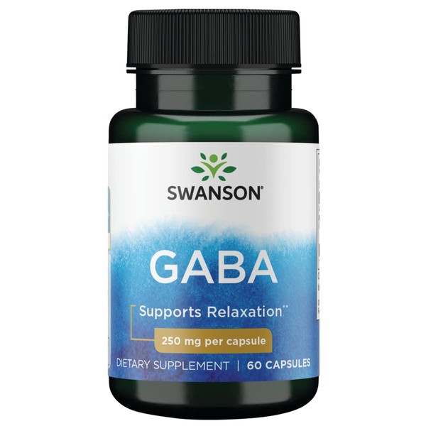 Swanson GABA Gamma Amino Acidbutyric Acid 250 Milligrams 60 Capsules