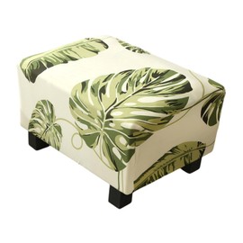 Eco-Ancheng Chair Cover Ottoman Cover Stretch Rectangle Footrest Stool Covers Storage Ottoman Slipcovers for Foot Stool with Nonslip Elastic Bottom,11