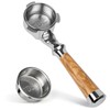 MUVNA 54mm Bottomless Portafilter, 3 Ears, Wood Grain Pattern, 16g