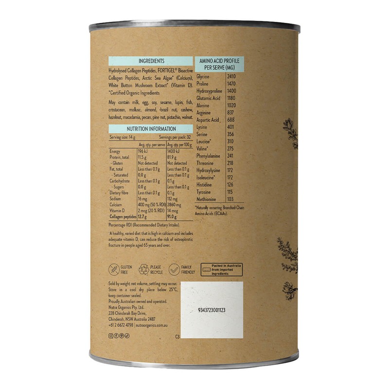 Nutra Organics Collagen Joints + Bones, 450g