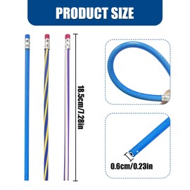 TEAONE Flexible Pencils, 36 PCS Bendable Pencils for Classroom Prizes, Goodie Bag Fillers (18.7cm/7.36in)