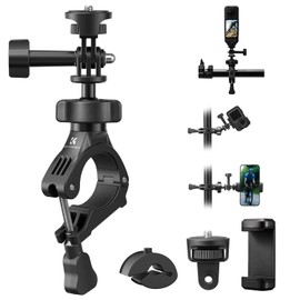 K&F CONCEPT Bike Handlebar Mount 360° Rotation Compatible with Smartphones and Action Cameras Tube Clamp Range 9-35mm Heavy Duty Material 17mm Ball Head