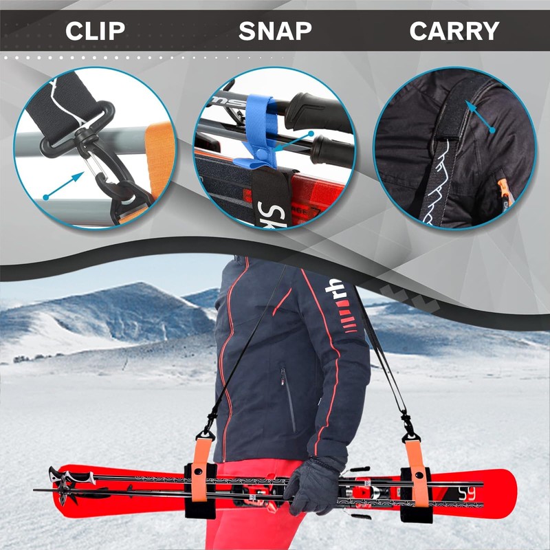 SGQTZDZQ Ski Straps, Easy to Use Ski Ties for Effortless