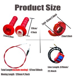 7/8 22mm Twist Throttle Accelerator Handle Grips for Mini Bike Coleman CT200U CT100U Baja MB200 Warrior DB30 Doodle Bug Massimo Trailmaster Motovox Monster 79cc 97cc 100cc 196cc 2.5hp 6.5hp（Red