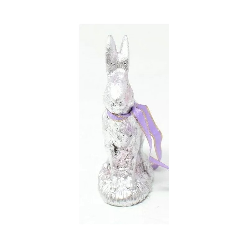 Nantucket Distributing Metal Easter Bunny Figurine 4" in Purple