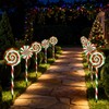 VERLIAN Christmas Lollipop Pathway Lights-5 Pack Solar Powered Outdoor Garden