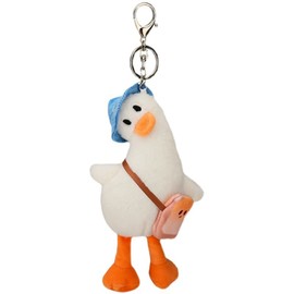 Ruzucoda Plush Duck Keychains Ducklings Stuffed Animals Key Chains Ornaments Pendants (White)