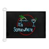 It's 5 o'clock Somewhere Black NAUTICAL Flag 18'' x 12''