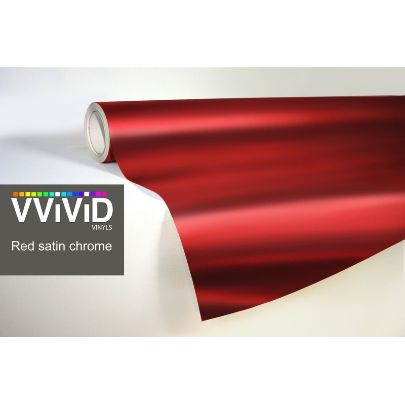 Red Satin Chrome Car Wrap Stretch Conform Cast Vinyl DIY