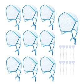 Hsthe Sea Pack of 10 Tipping Cap Highlight Hair Cap Salon Hair Dyeing Highlighting Dye Cap with Plastic Hooks for Salon and Home Dyeing Hair (Blue)