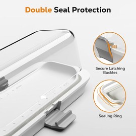 Butter Dish with Lid for Countertop and Refrigerator Door Shelf, Airtight Butter Keeper Container, Butter Holder for East/West Coast Butter, , Microwave/Dishwasher Safe - Color: White, Size: Medium