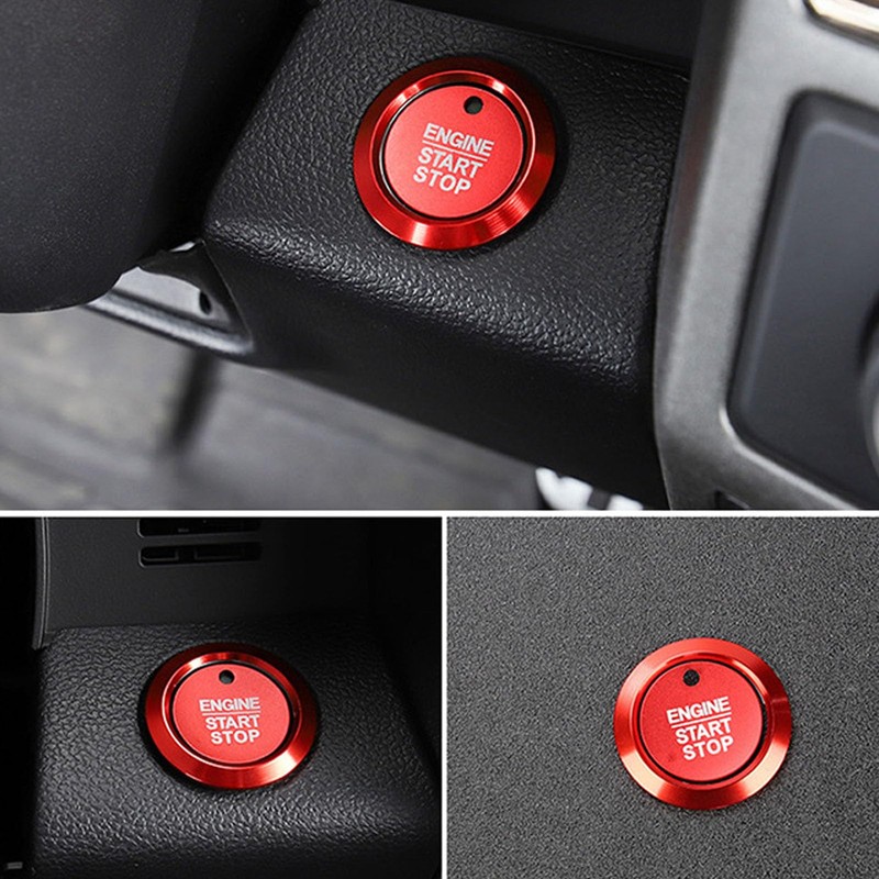 TOPKU Aluminum Engine Start Stop Push Button Cover Trim Compatible
