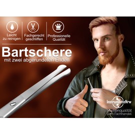 Curved Hair Mustache Scissors Beard Scissors – 9 Cm – Stainless Steel – Straight Cut Top