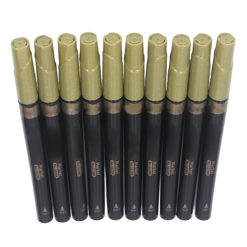 10pcs Metallic Marker Water Based Ink Round Tip Strong Covering