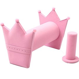 TINTON LIFE Hairband Hair Clasp Holder Display Stand with Earring Organizer and Hair Elastics Stand(Pink)