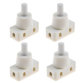 4 x Druckknopfschalter, Ein-/Ausschalter, Druckschalter, Unterputz mit Draht und Schraubkappe, 220 V ~ 60 Hz, 10 A, für Schreibtischlampe, Luftkühler, Kunststoff, Weiß
