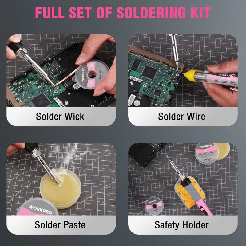 WORKPRO Soldering Iron Kit 90W Soldering Gun with Digital Display