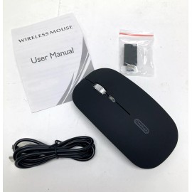 Uiosmuph LED Wireless Mouse, Uiosmuph G12 Slim Rechargeable Wireless Silent Mouse, 2.4G