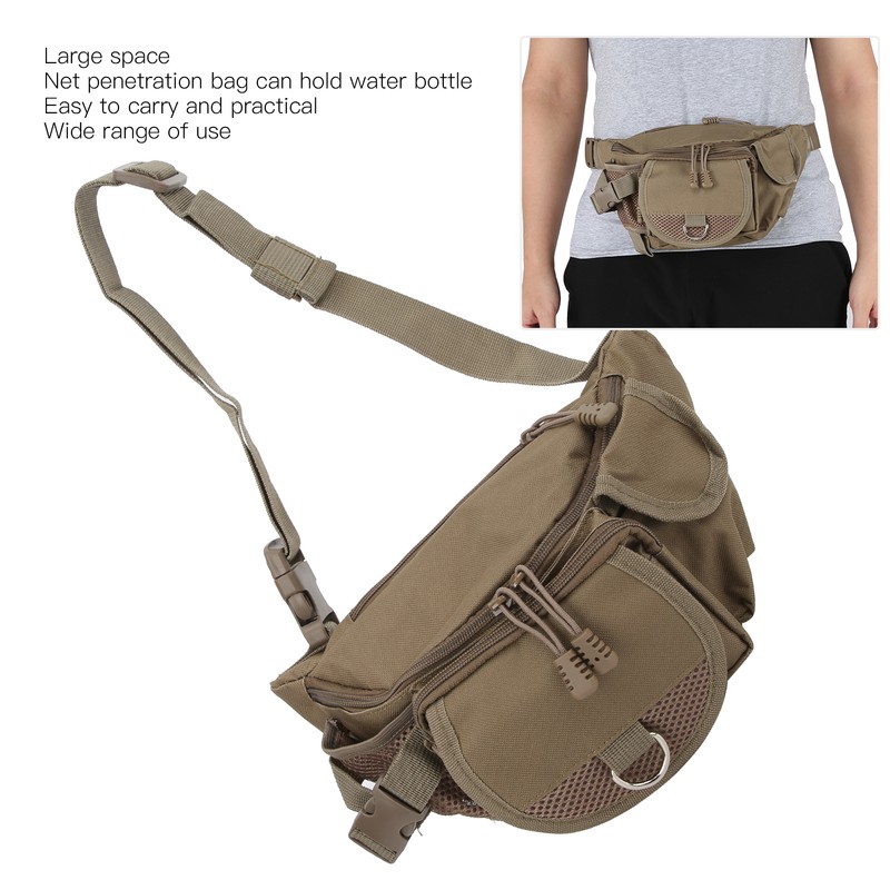 Fishing Bag Portable Polyester Storage Pack Bumbag Adjustable for Outdoor