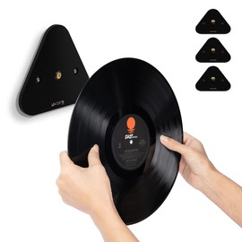 Likesing Vinyl Record Display, Black Acrylic Now Playing Wall Mount Tabletop Album Holder, Covert Album Frames for Wall Decor of Office or Home, 3 Pack