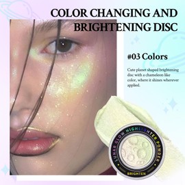 HOSAILY Chameleon Face Highlighter Palette, Multichrome Glitter Shimmer Highlighter Makeup, Holographic Sparkle Color Shifting Inner Corner Eye Highlighter Illuminator, Silky Creamy Mineral Eyeshadow3