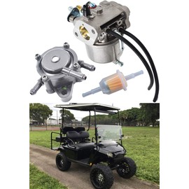 Carburetor with Fuel Pump and Filter Replacement for TXT Golf Carts 295cc EZ GO 1991 - UP 4 - Cycle Engines
