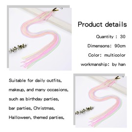 YFKEJI 32Pcs Colorful Hair Wrap String For Braids, Multi Rainbow Braiding Hair Tie, Gradient Color Hair Rope Band, Girls Braids Hair Styling Accessories (D#)