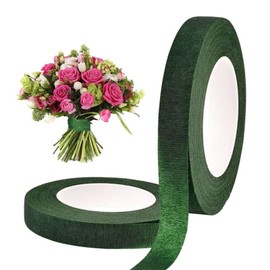Fengshengli 2 Rolls Florist Stem Tape Floral Wrap Green Floristry Supplies Bouquet Tape for Bouquet Stem Wrapping and DIY Handcrafts
