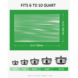 Syntus Slow Cooker Liners, 60 Count Cooking Bags Extra Large Size Disposable Pot Liners Plastic Bags, Fit 6QT to 10QT for Slow Cooker Cooking Trays, 14"x 22", 60 Liners