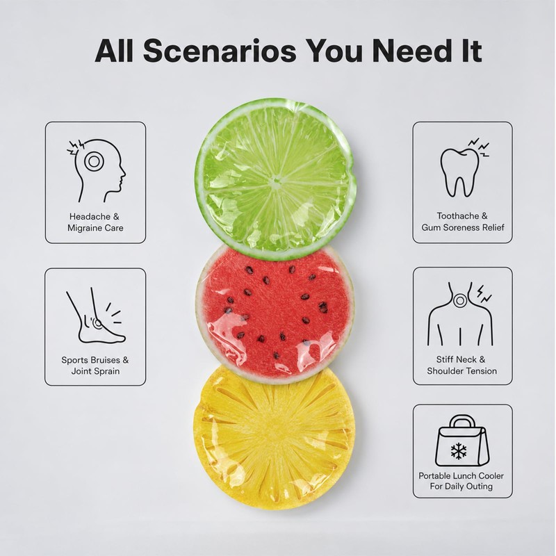 PE Ice Packs, Fruit Slice Design, Reusable Gel Cold Packs,