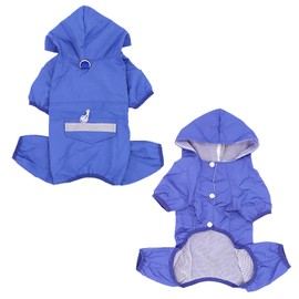 Fayemint Raincoat for Dogs, Dog Raincoat with Hood, Adjustable Raincoat for Dogs, Adjustable, for Dogs of Different Sizes and Shapes (Blue)