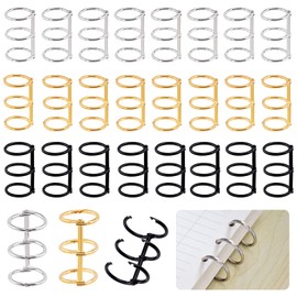 Cimeton 30Pcs 3 Ring Metal Loose Leaf Binders Book Rings with 20 mm Inner Diameter, Loose Leaf Binder Rings Office Book Rings Metal Book Rings for DIY Travel Diary Photo Album Binding Spines Combs