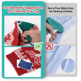 Tagging Gun for Clothing with Case Standard Retail Price Tag Attacher Gun Kit for Clothes Labeler with 6 Needles, 1000pcs 2"+1000pcs 1" Barbs Fasteners for Store Warehouse Consignment Garage Yard Sale