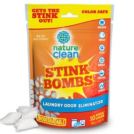 Nature Clean Stink Bombs Odor Remover Pacs for Laundry, 10 count, 0.40LBS