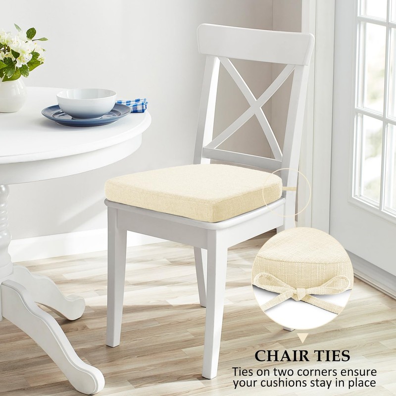 Wellsin Chair Cushions for Dining Chairs 4 Pack - Kitchen