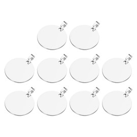 sourcing map Metal Round Tags Stamping,Silver Blank Dog Tags 1.4 Inch Circle DIY Engraving Blank Tags 10 Pcs,Stainless Steel with Hole for Pet Dog ID Tags,Pendant Decoration,Craft Tags