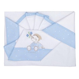 Andy&Helen 3 Piece Crib Bedding Set Embroidered Fitted Sheet with Elastic Straps and Pillowcase Fits Maxi Next to Me