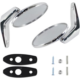 Prefer Warehouse Pair(2) Chrome Polished Outside Exterior Rearview Door Mirrors Compatible With Dodge & Plymouth Models 1966-1975 Replace 2802834, 2802710, 3685955, silver