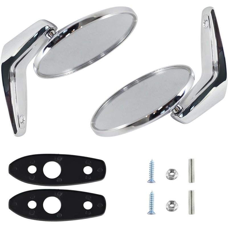 Prefer Warehouse Pair(2) Chrome Polished Outside Exterior Rearview Door Mirrors