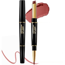 Lápiz Labial 2 En 1 Resistente Al Agua, Delineador De Labios Y Labial Combinado, Lápiz Labials De Doble Punta, Delineador De Labios Automático, Labials Mate Resistente Al Agua Que No Se Decolora Y Antiadherente (4#, lip)