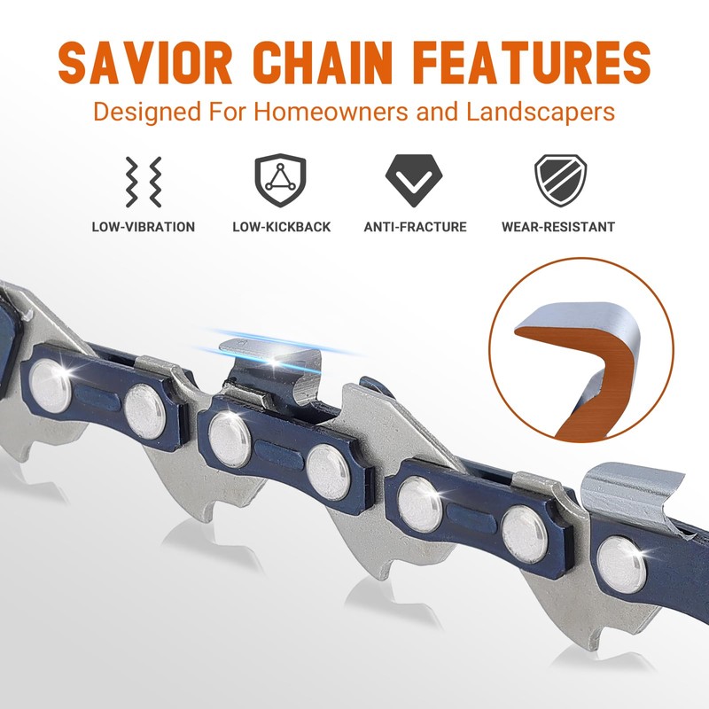 Savior 3-Pack Chainsaw Chain for 16 Inch Bar, 55 Links,
