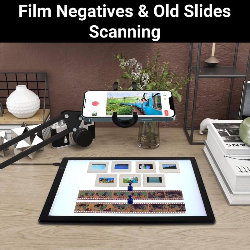A4 Ultra Slim Slide Viewer, Black Acrylic with 3 Brightness