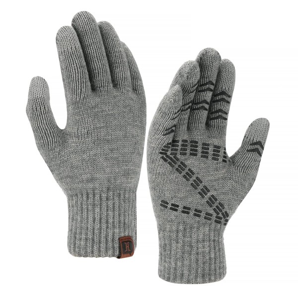 FZ FANTASTIC ZONE Mens Winter Gloves Warm Thermal Soft Wool Knit Touchscreen Gloves for Women
