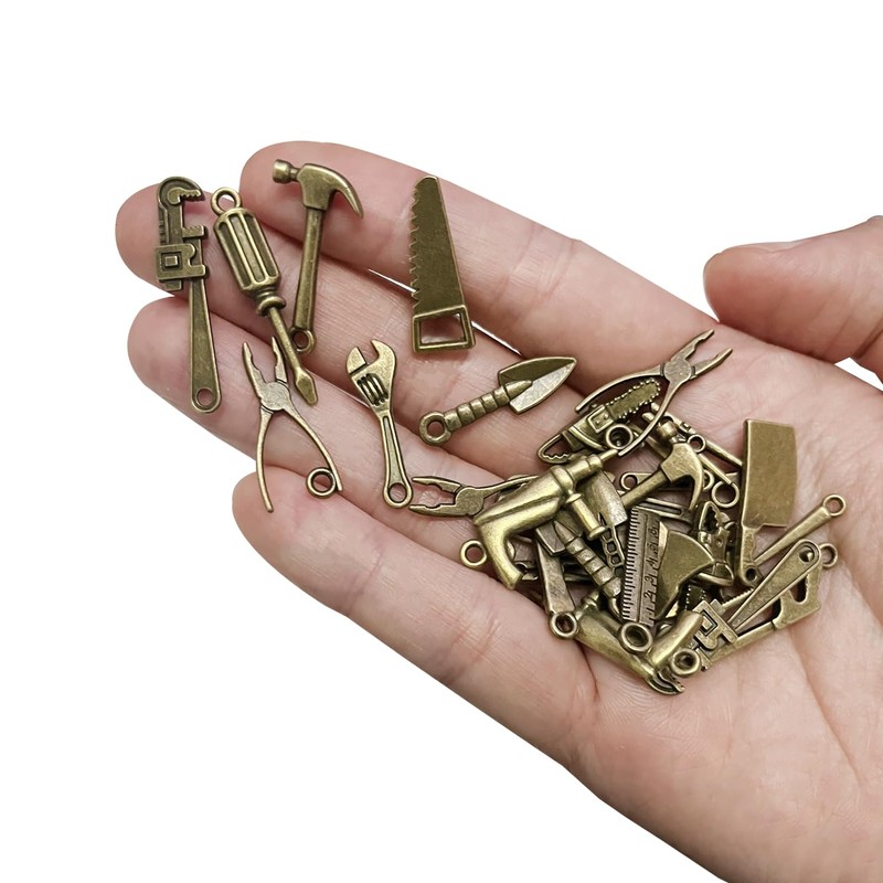 Loutas bowdee 100 Pcs Bronze Color Tool Miniature Figurines Mini