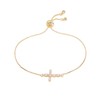 LAOYEFACAI 18K Gold Silver Mini Cross Bracelet Stainless Steel Chain
