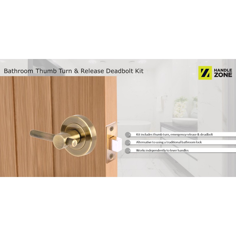 HANDLEZONE® Linear Bar Designer Bathroom Toilet Door Thumb Turn and
