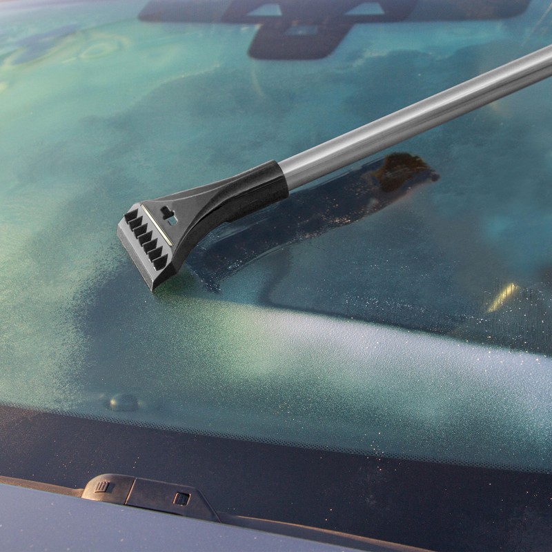 HEYNER® Ice Scraper with Broom Windscreen Scraper with Brass Blade,