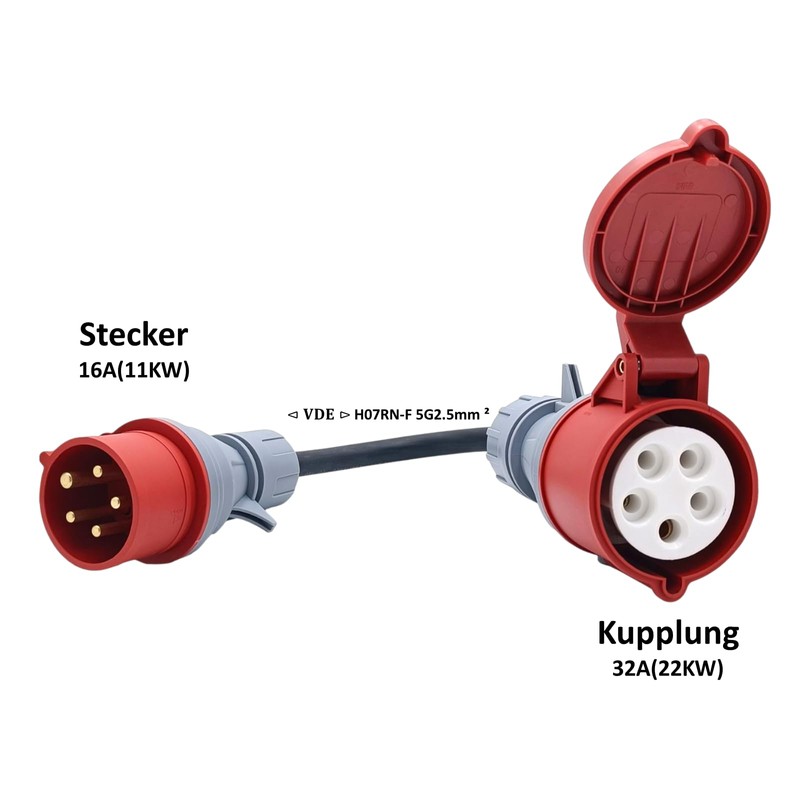 CEE Adapter 3-Phase 400 V | 16A (11 kW) Plug