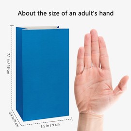 KEYYOOMY Mini Color Paper Bags Rainbow Party Favor Bags Small Party Goodie Bag Paper Lunch Bag (24 CT, 3.5 X 2.4 X 7.1 In)