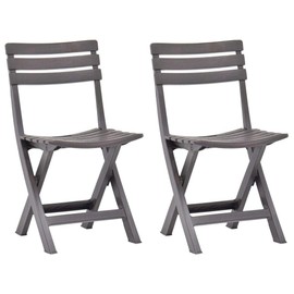 Goliraya Folding Garden Chairs Dining Camping Chairs Rest Seats Garden Weather-Resistant Furniture 2 pcs Plastic Mocha